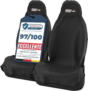 Upgrade4cars 2 x Coprisedile Impermeabile per Sedili Anteriori Accessori | Protezione Sedile Guida | per Officina & Sport | Accessorio pratico per il veicolo | per Estate & Inverno