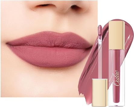 Oulac Rossetto Liquido Matte, Rosa Malva Rossetti Colore Intenso, Tinta Labbra Finish Matte, Lunga Tenuta, Ricco di vitamina E, Consistenza crema, Vegana&Senza crudeltà 4.5ml (M12) Indie Kiss