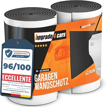 Upgrade4cars Protezione Parete Garage Adesiva Nero con Riflettore | Paracolpi & Antiurto | Accessorio pratico per il veicolo | Facile da usare e da riporre | Estate & Inverno