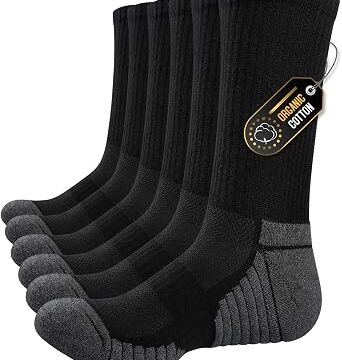 Alaplus Calzini Lunghi Uomo Donna 6 Paia, Calze lavoro in Cotone Traspiranti Antiscivolo, Calzini Sportive Uomo Estive Ideali per Running Trekking