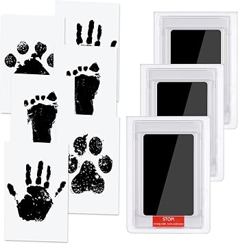 Vicloon Impronta Bambino, Kit Impronta Cane e Gatto, 9 Pcs Cornice Impronte Neonato, L’inchiostro è al 100% Innocuo e Sicuro, Impronta Bambino Per Il Ricordo Della Famiglia Regalo