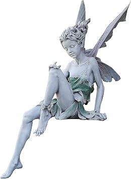 Seduto Fata Giardino Ornamento 22cm Altezza, Tudor E Turek Seduto Magica Fata Statua Fata, Elfi Resina Statua Giardino Scultura Fata Figure Con Ali