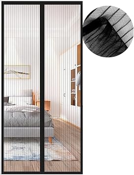 Zanzariera Magnetica per Porte, Zanzariera 90×250 cm, Nero Zanzariere Porte Chiusura Automatica, Facile da Installare, per Porta Finestra Balcone Soggiorno