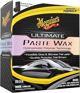 Meguiar’s Cera in Pasta per Vernice di Veicoli – 227 g | Facile da Applicare, Protezione Duratura & Brillante, Non Sbianca Plastiche – G210608EU