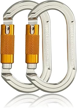 SOB Moschettone Arrampicata Ganci per Moschettone per Impieghi Gravosi con Porta a Vite per Campeggio Altalena Amache Attrezzatura da Esterno 2 Pezzi