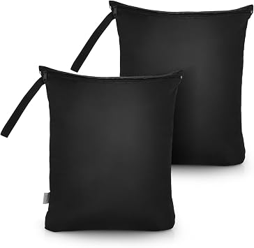 OTraki 2 Pezzi Sacchetto Impermeabile Viaggio, 40 x 50cm Wet Bag Pannolini Lavabili Riutilizzabile Portabiancheria Sporca con Zip per Costume da Bagno Palestra Telo Mare