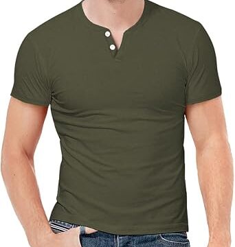 KUYIGO T Shirt Uomo Manica Lunga&Corta Casual Running Gym Workout di Base S-XXL