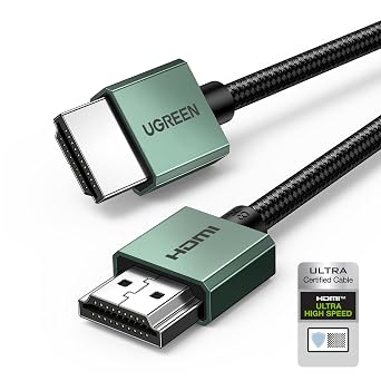 UGREEN Cavo HDMI 2.1 Certificato 8K 10K 60Hz 4K 120Hz 48Gbps (2M) | Dynamic HDR HDCP eARC Dolby Atmos Alta velocità Alluminio Compatibile con Monitor HDTV PS5 PS4 Xbox PC Proiettore