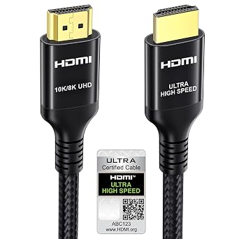 Etseinri Cavo HDMI 2.1 10K 8K 4K da 4M Certificato Ultra High Speed | Cavo HDMI 48 Gbps 4K a 240/165/144/120/60 Hz, 0,01 ms, eARC, VRR, HDR10+, Monitor Proiettore Soundbar TV Laptop