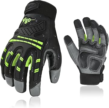 Vgo… 1 paio Guanti da Lavoro Uomo, Guanti Meccanico Anti Vibrazione da Uomo per Lavoro Pesante Edilizia Mechanix Camionista Costruzione