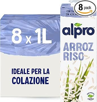 ALPRO CLASSICO, Bevanda al RISO – 8X1L | NATURALMENTE SENZA LATTOSIO E 100% VEGETALE, Ideale per la Colazione