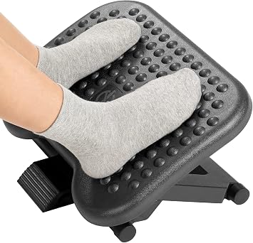 HUAUO Poggiapiedi Ergonomico con 3 Regolabili in Altezza e Angolo, Poggiapiedi Antiscivolo per Ufficio e Casa, poggiapiedi da scrivania