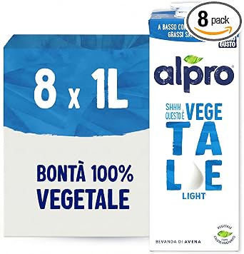 ALPRO, QUESTO È VEGETALE, Bevanda all’AVENA, Light – 8x1L | IL GUSTO CHE TI PIACE MA NATURALMENTE SENZA LATTOSIO E 100% VEGETALE, Ideale per una Colazione Leggera