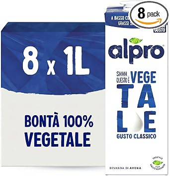 ALPRO, QUESTO È VEGETALE, Bevanda all’AVENA, Classico – 8X1L | IL GUSTO CHE TI PIACE MA NATURALMENTE SENZA LATTOSIO E 100% VEGETALE, Ideale per la Colazione