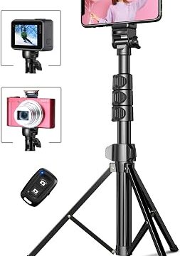 CIRYCASE 142cm Treppiede Smartphone Estensibile All-In-1 Bastone Selfie | 55.9″ con Telecomando Bluetooth, Monopiede Fotocamera Compatibile con iPhone/Galaxy, Perfetto per Registrazioni Video