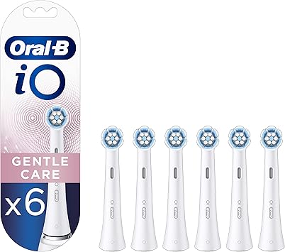 Oral-B iO Gentle Care, 6 Testine di Ricambio per Spazzolino Elettrico Oral B, Confezione Da 6 Pezzi, Pulizia Denti Efficace, Adatto Per Buca Delle Lettere
