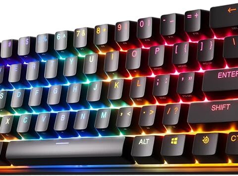 SteelSeries Apex Pro Mini Wireless HyperMagnetic Tastiera da gaming – La più veloce al mondo – Fattore di forma 60% – RGB – Copritasti in PBT – BT – 2.4GHz – USB-C – Layout Americano (QWERTY)