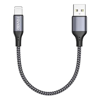 RAVIAD Cavo iPhone Corto, [Certificato MFi] 30CM Caricatore iPhone Carica | Rapida Nylon Cavo Lightning USB per iPhone 14/13/12/11/Pro/Pro Max/X/XS/XS Max/XR/8/8 Plus/7/7 Plus/6s/6s Plus/6/6 Plus/5/5c