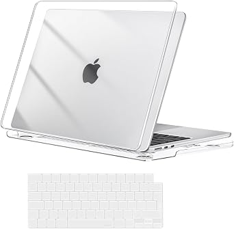 MOSISO Custodia Compatibile con MacBook Air 13,6 pollici Cover M5 M4 M3 M2 | Copritastiera&Case per MacBook Air 13” Cover 2026 2025 2024 2023 2022 A3449 A3240 A3113 A2681, Chiaro Cristallo