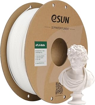 eSUN Filamento PLA Opaco Aggiornato 1.75mm 1kg Bianco Crema | Finitura opaca che nasconde i layer. Nessun riflesso, precisione +/- 0,03 mm. Estrusione fluida, texture elegante.