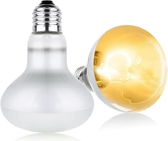 vsshe Lampada Calore per Rettili, 2 Pezzi 100W UVA Lampada Riscaldante Tartarughe, Lampadina riscaldante E27 per rettili, Lampadas Riscaldantes per Rettilis, per Tartaruga Serpente Lucertola Cacatua