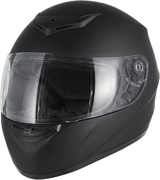 Favoto Casco Moto Integrale – Uomo e Donna, Certificato ECE, Traspirante e Confortevole, con Visiera Trasparente Antigraffio e Chiusura a Cricchetto, Nero, XL