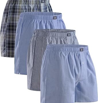 DANISH ENDURANCE Boxer Uomo Americani Cotone Biologico 100%, Mutande a Pantaloncino, Boxer di Tela, Leggeri e Traspiranti, 4 o 6 Paia