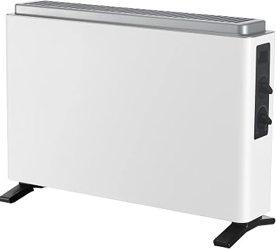 Midea NDK20-21AE Stufetta Elettrica Basso Consumo Termoconvettore Elettric Slim Style Stufa Elettrica 2000W, 3 Livelli di Potenza, Silenzioso, Funzione Antigelo, Bianco