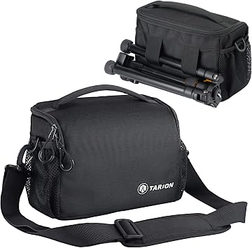 TARION Borsa Fotografica a Tracolla Piccola Custodia Compatta Reflex TSB-S | Borsa per Fotocamera DSLR Obiettivi e Accessori Custodia Leggera e Imbottita per Street Photography e Uso Quotidiano