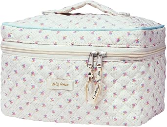 Aucuu Borsa da Toilette da Viaggio, Beauty Case da Viaggio, Borsa da Viaggio, Borsa Trucco Floreale, Trucco Pochette da Toilette, Trousse Trucchi Organizer per Cosmetici, per Donne e Ragazze