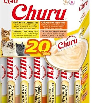 INABA Churu, Snack per Gatti Cremoso, Multipack Pollo e Manzo, 20x14g | Snack Morbido e Cremoso, Delizioso, Stick da Leccare, Topper per il Cibo, Ingredienti Premium, Basso Contenuto Calorico