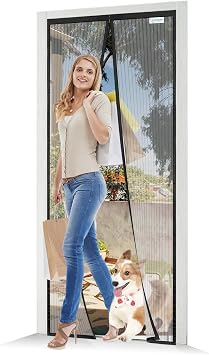 Zanzariera Porta Finestra 70×230, JOY2SEE Zanzariera Magnetica Nero, Proteggere la Famiglia