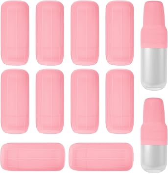 Aucuu 10 Pezzi Manicotti per Bottiglie in Silicone da Viaggio, Manicotti Elastici da Viaggio, Custodia per Bottiglia da Viaggio, Accessori da Viaggio per Contenitore per Shampoo per Bagnoschiuma