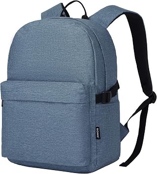 KONO Zaino Scuola Leggero, Zaino Uomo Donna, Zaino Università | Porta PC 15,6 Pollici, Zaino Casual da Viaggio e Lavoro, Tasche Multiple, Grande Capacità, Tinta Unita, Semplice e Classico