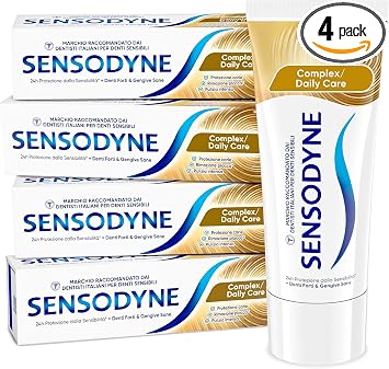 Sensodyne Complex Dentifricio per Denti Sensibili e Forti, 4 x 75 ml