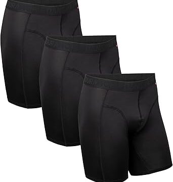 DANISH ENDURANCE Boxer Uomo Sportivi, Elasticizzati, 3 Paia | Boxer sportivi elasticizzati in microfibra, traspiranti e ad asciugatura rapida, per sport e attività fisica