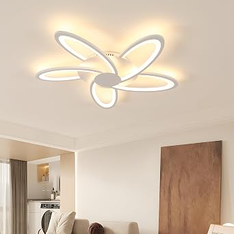 Plafoniera LED Soffitto 60W 6700LM Lampada da Soffitto Moderna Fiore Design | Luce Calda 3000K Lampadario LED Bianca per Camera da Letto, Soggiorno, Sala da Pranzo, Ufficio