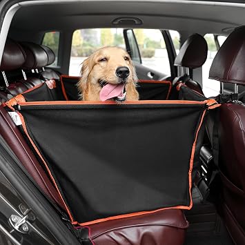 Pecute Seggiolino Auto per Cani Grandi, Dotato di 4 Cinghie di Fissaggio | Rinforzo con barre metalliche, cintura di sicurezza per cani, ideale per viaggiare con il proprio cane