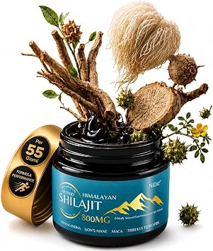 Shilajit Himalayano Puro 50g, Ayurveda 5 in 1, 900mg, Testato in Europa | Resina di Shilajit himalayano puro, 5 erbe ayurvediche, 900mg per dose, testata in laboratorio in Europa, 50g