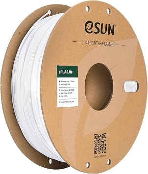 eSUN Filamento PLA 1,75 mm, filamento modificato per stampante 3D PLA, precisione dimensionale +/- 0,03 mm, bobina da 1 kg (2,2 libbre) filamento di stampa 3D per stampanti 3D, Bianco Freddo