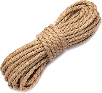 ZephyrCraft Corda in Juta Naturale Spessa 8 mm per Decorazioni e Fai da Te, 25M Corda di Canapa Resistente, Spago di Iuta Naturale per Artigianato, Arredamento, Gatto, Giardinaggio (8mm x 25M)