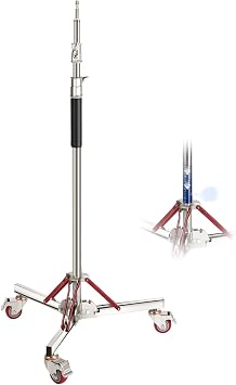 NEEWER 10ft Robusto Air Cushioned Stativo Luci con Ruote, SC305AW | Regolabile Treppiede, Acciaio Inox Fotografia Wheeled Stand, per Studio Flash Softbox Monolight Riflettore