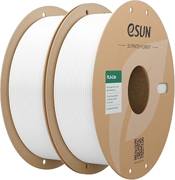 eSUN PLA Lite Filamento 1,75 mm, filamento modificato PLA 2kg Bianco Freddo | Precisione dimensionale +/- 0,03 mm. Stampa fluida e veloce senza intasamenti. Materiale premium per stampanti 3D FDM.
