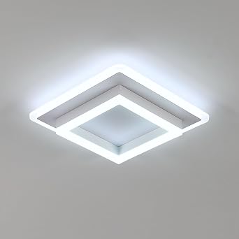 SENQIU Plafoniera LED Soffitto, 30W 3375LM Lampada da Soffitto Quadrata | Moderna, Lampadario LED Soffitto Bianca in Acrilico per Soggiorno, Cucina, Corridoio, Luce Bianca Fredda 6500K, 30CM