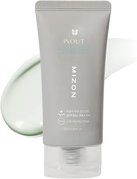 [MIZON] INOUT Soothing Sunscreen SPF50+PA++++ (50ml) Protezione Solare Lenitiva e Skincare Coreana, Protezione 24H, Anti-Rossore, Acido Ialuronico e Centella Asiatica, 100% Vegana