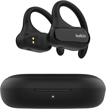 Belkin SoundForm ClearFit Auricolari Wireless Open-Ear Sportivi e Leggeri, Auricolari Bluetooth Resistenti all’Acqua (IPX5), Cuffie Wireless per Escursionismo, Ciclismo, Corsa e Altro, Nero