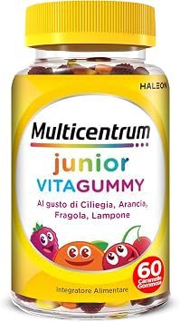 Multicentrum Vitagummy Integratore Alimentare Bambini 3+, 60 Compresse | Multivitaminico per bambini in gommose con vitamine C e D, zinco e iodio. Sapori fruttati. Dai 4 anni in su