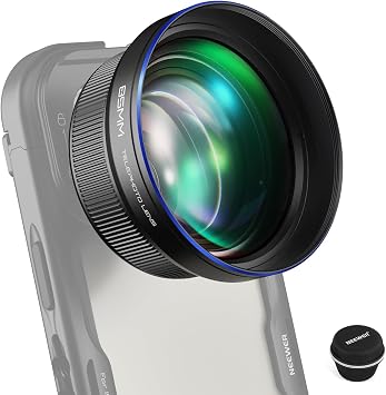 NEEWER HD 85mm Telephoto Telefono Obiettivo Solo per 17mm Filettatura | Backplate, 2.5X Magnification, per SmallRig NEEWER iPhone Samsung Phone Cage Case con 17mm Obiettivo Adattatore,LS-59