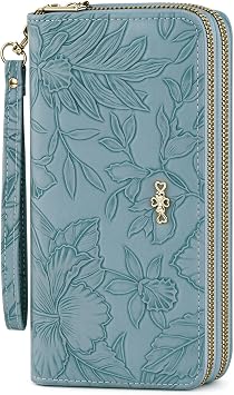 AdiStylinno Portafoglio Donna, Grande Floreale Portamonete, Lungo Pelle PU Portafoglio da Donna Portacarte con Cerniera Moneta Tasca, 8 Slot per Carte, 4 Grandi Scomparti