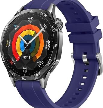 Vancle Cinturino per Huawei Watch GT 4 /GT 2 /GT 3 /GT 5 46mm, 22mm Cinturini in Silicone Sportivo per Huawei Watch GT 4 PRO /GT5 Pro 46mm